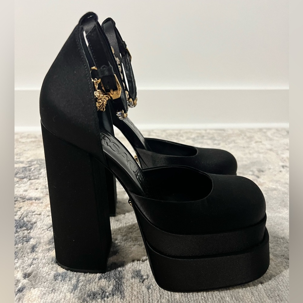 COPY - Versace Medusa Satin Platform Pumps